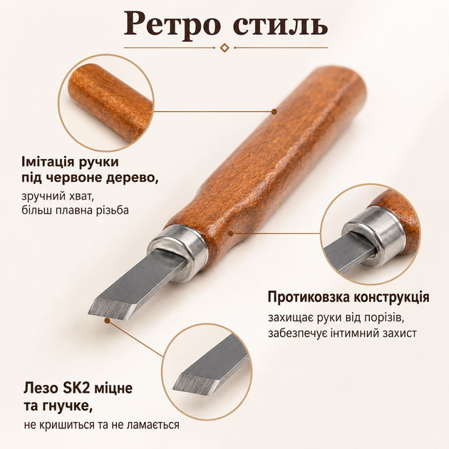 Набор резцов для резьбы по дереву 12 шт в чехле HP-012 - изображение 5