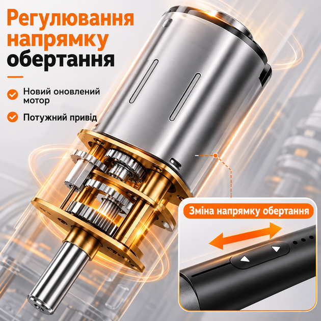 Електрична прецизійна викрутка з реверсом + 38 біт TK-S001H Black UKC - зображення 4