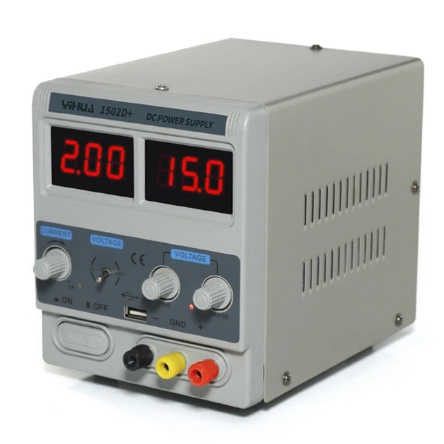 Лабораторный блок питания Yihua 1502D+ Трансформаторный / 15V / 2A / 50W + USB, цифровая индикация напряжения и тока (19465) - Фото 1 Лабораторный блок питания Yihua 1502D+ Трансформаторный / 15V / 2A / 50W + USB, цифровая индикация напряжения и тока (19465) - изображение 1