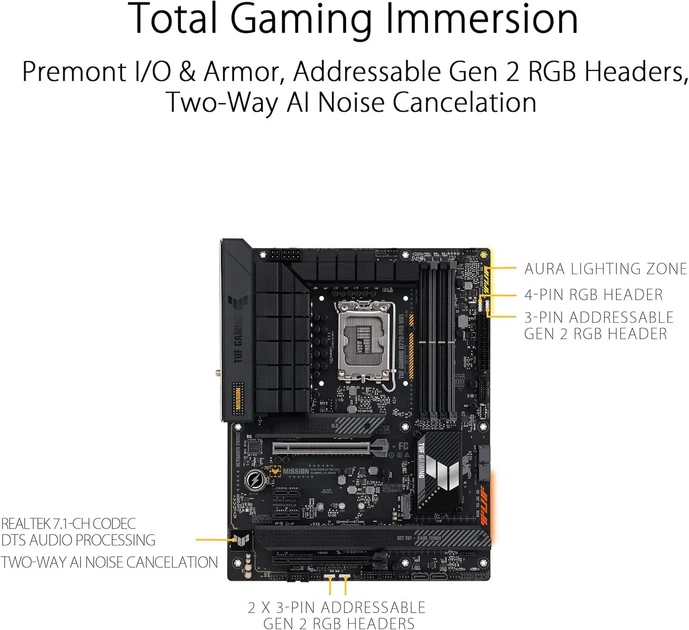 Материнская плата ASUS TUF GAMING H770-PRO WIFI (102218778) - изображение 2