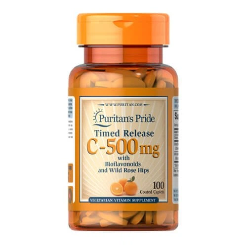 Вітамін C 500 мг Puritan's Pride Vitamin C with Rose Hips Time Release 100 таблеток