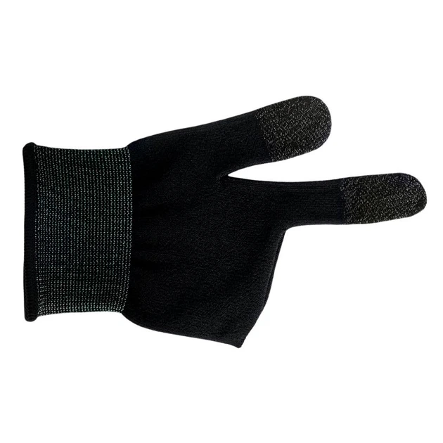 Ігрові рукавички для телефона HOCO GA21 Eagle Claw silver fiber two-finger gaming gloves сенсорні геймерські напіврукавички на два пальці зі срібним волокном 2 шт Чорні - зображення 3