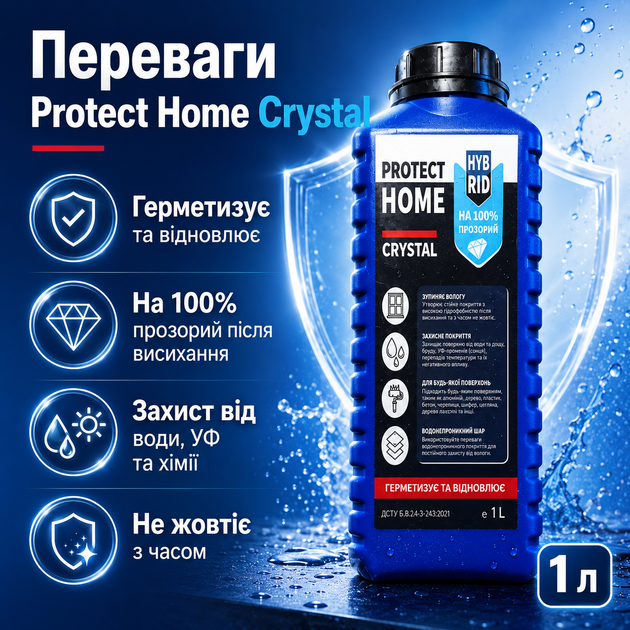 Гидрофобное покрытие Protect Home Crystal Водоотталкивающие покрытия 1 л Герметик для воды и влаги - изображение 11
