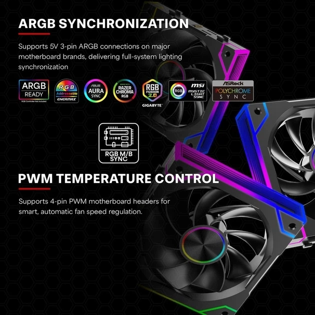Вентилятор Xilence GAMING XPF360R.ARGB PWM REVERSE 3 шт Black (XF073) - зображення 9