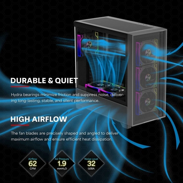 Вентилятор Xilence GAMING XPF360R.ARGB PWM REVERSE 3 шт Black (XF073) - зображення 11