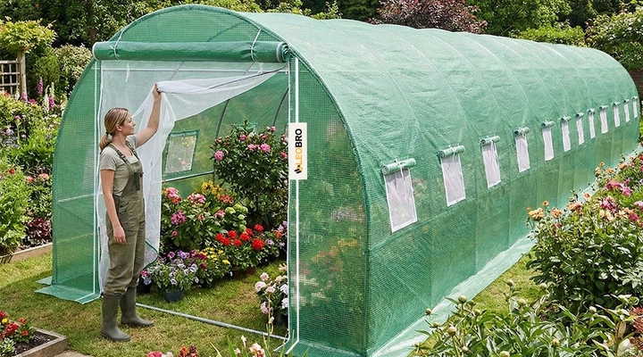 Посилена садова теплиця парник LEOBRO Garden 36м2 Green Mosquito Door (LB-G129-GRN) - изображение 5