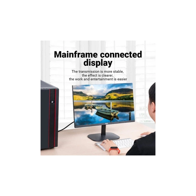Кабель мультимедийный VGA M to VGA M 25.0m ferrite black Vention (DAEBS) - Фото 2 Кабель мультимедийный VGA M to VGA M 25.0m ferrite black Vention (DAEBS) - изображение 2