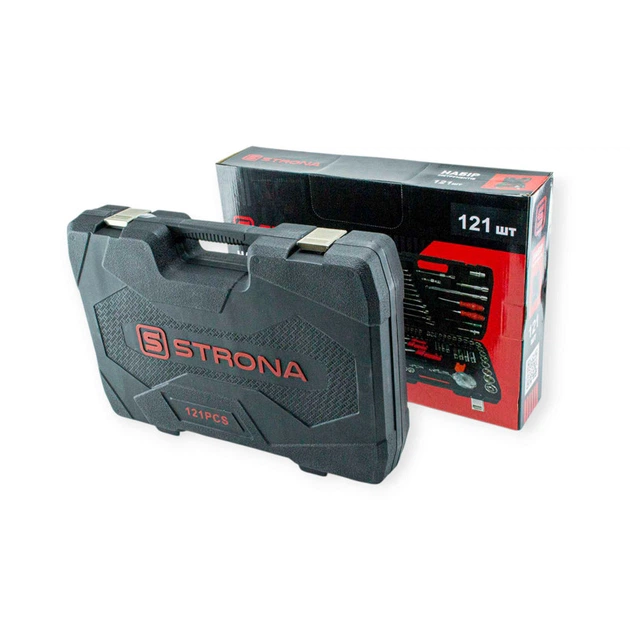 Набор инструмента 1/2",1/4",3/8" 121 шт с битами Strona - изображение 3