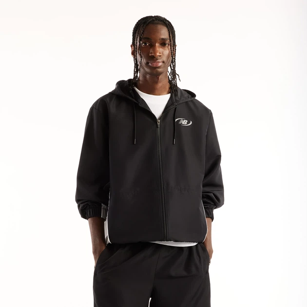 Мужская черная ветровка New Balance Trackside Woven 54 (XXL) (MJ62Y8SJBK) - Фото 1 Мужская черная ветровка New Balance Trackside Woven 54 (XXL) (MJ62Y8SJBK) - изображение 1