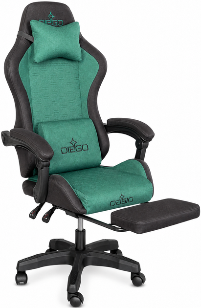Кресло геймерское DIEGO Fabric X Green - Фото 1 Кресло геймерское DIEGO Fabric X Green - изображение 1