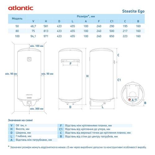 Водонагрівач Atlantic Steatite Ego 80 VM 080 D400S-1-BC 1200 W, сухий тен - Фото 8 Водонагрівач Atlantic Steatite Ego 80 VM 080 D400S-1-BC 1200 W, сухий тен - зображення 8