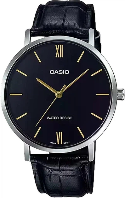 Чоловічий годинник Casio MTP-VT01L-1B чорний циферблат - зображення 3