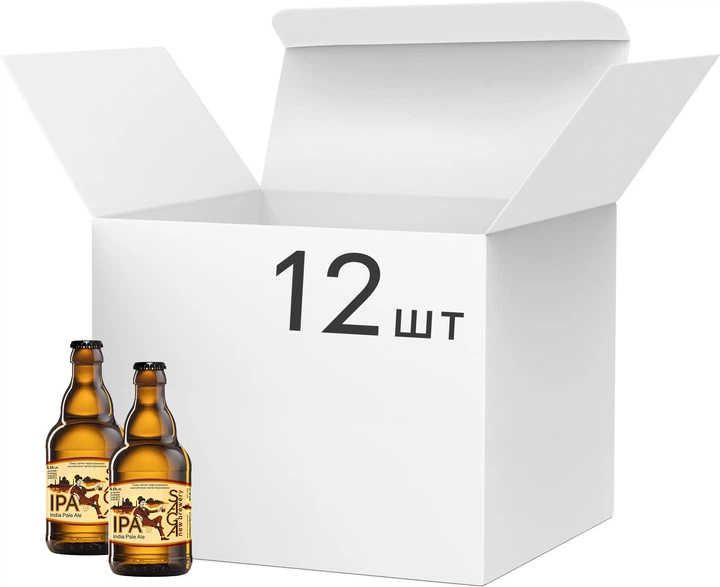 Упаковка пива Saga IPA (India Pale Ale) светлое нефильтрованное 5% 0.33 л x 12 шт (4820195891018) - Фото 1 Упаковка пива Saga IPA (India Pale Ale) светлое нефильтрованное 5% 0.33 л x 12 шт (4820195891018) - изображение 1