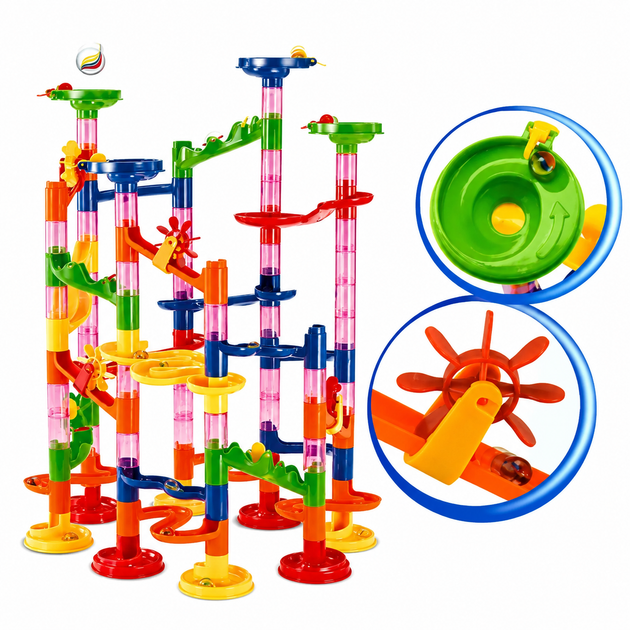 Детский конструктор - лабиринт Marble Run из труб с шариками 105 деталей (NO.678-7) - изображение 2