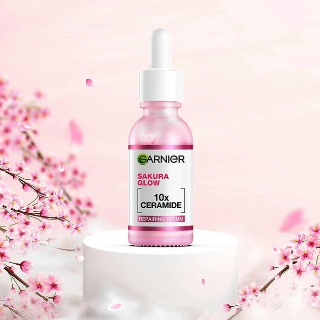 Сироватка для обличчя GARNIER Sakura Glow Repairing Serum 30 мл для сяйва та відновлення шкіри - зображення 4