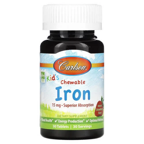 Залізо 15 мг Carlson Kid's Chewable Iron 30 таблеток