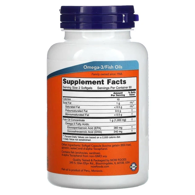 Омега-3 NOW FOODS Omega-3 Mini Gels 180 міні капсул - зображення 2