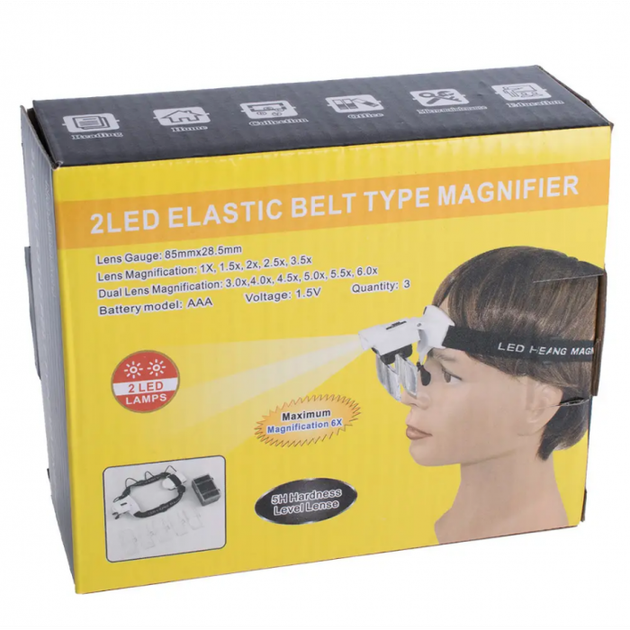 Бинокуляр Magnifier 9892C1 LED 1x-6x / бинокулярные очки с увеличением - изображение 3