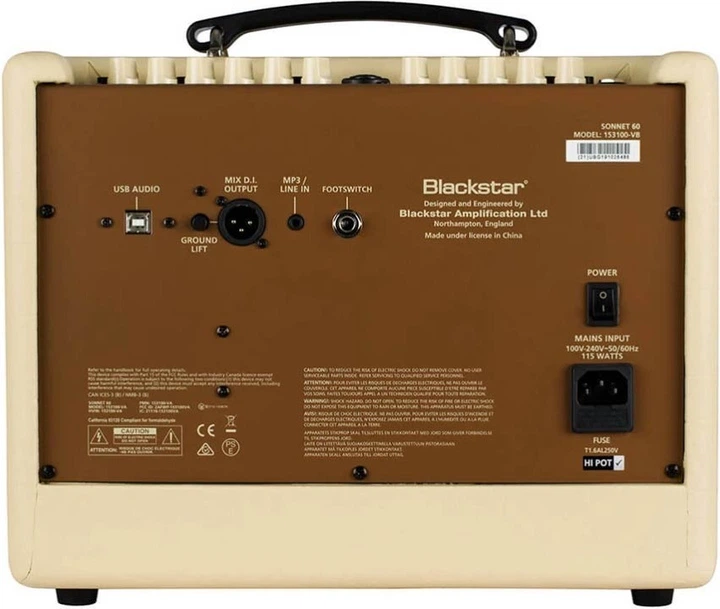 Комбопідсилювач Blackstar Sonnet 60 Acoustic Blonde (301039) - зображення 4