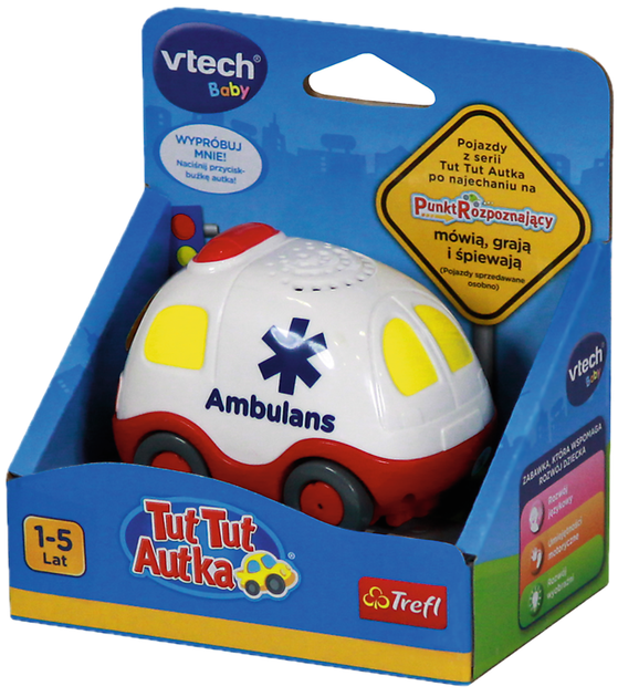 Іграшка Vtech Tut Tut Autka Швидка допомога (60805) (5900511608052) - Фото 1 Іграшка Vtech Tut Tut Autka Швидка допомога (60805) (5900511608052) - зображення 1