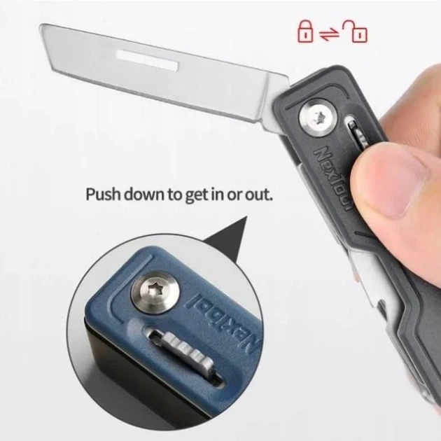 Мультитул NexTool Multi Functional Knife 10 функцій сталь 20Cr13 5 см синій 88 г - зображення 6