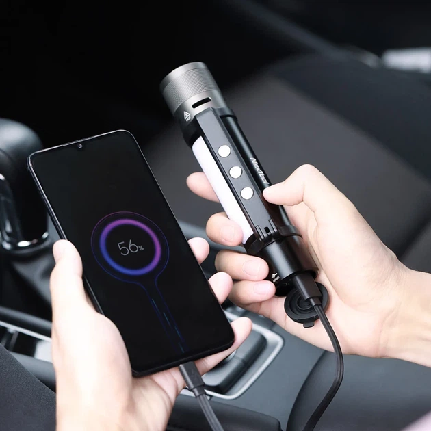 Светодиодный фонарь NexTool 6в1 1000 лм с магнитом и функцией Power Bank алюминий 34х160,5 мм - Фото 7 Светодиодный фонарь NexTool 6в1 1000 лм с магнитом и функцией Power Bank алюминий 34х160,5 мм - изображение 7