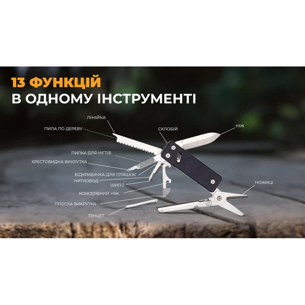 Мини мультитул Roxon KS2E 13 функций сталь D2 137,5х95х20 мм черный - изображение 13