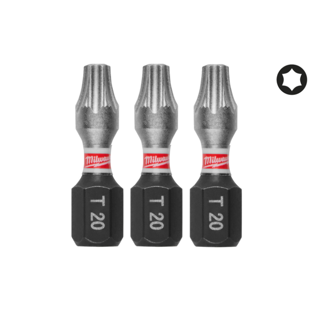 Бита SHOCKWAVE MILWAUKEE, TX20, 25мм, (3шт) - Фото 1 Бита SHOCKWAVE MILWAUKEE, TX20, 25мм, (3шт) - изображение 1