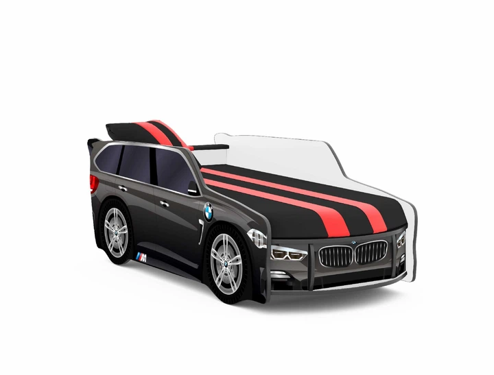 Ліжко машина ViorinaDEKO BMW 002 PREMIUM 180*80 см ортопедичним матрацом та підйомним механізмом графіт - изображение 3