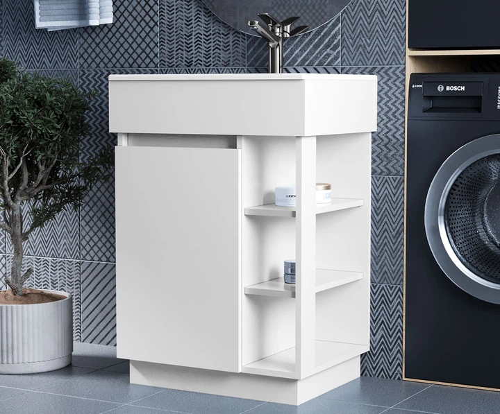 Тумба лакированная, Luxor Idea 50, с умывальником Veo Low 50 - изображение 7