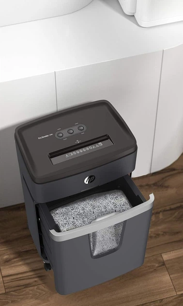 Знищувач документів HP Pro Shredder 12MC, A4, 80g х 12 листів, 2*15, 25 л, P-5 (2814) - зображення 2