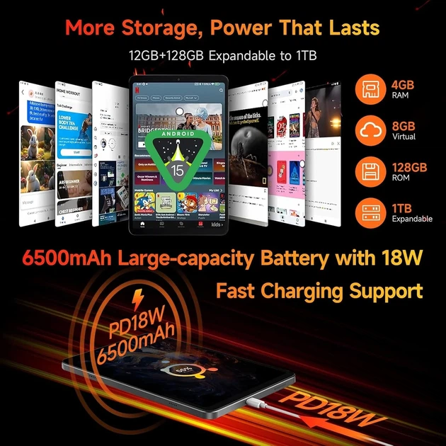 Планшет 10.1'' Full HD BNCF BPad 10 4+8/128Gb 4G 2-SIM 8 ядер Android 15 6500 mAh Серый (102182188) - изображение 4