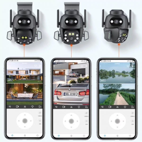 Камера наружная поворотная уличная двойная WIFI DOUL CAM Q-821 FULL-HD 4Mp Ночная сьемка Yoosee - зображення 4