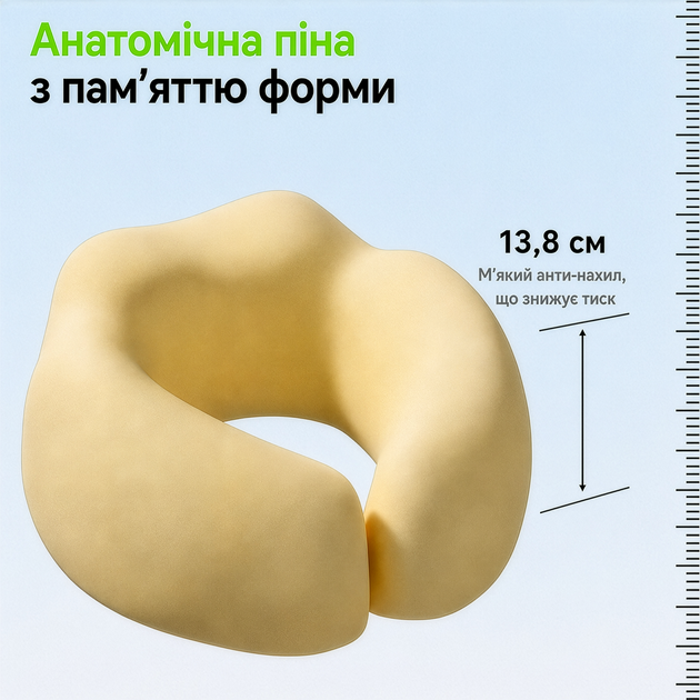 Дорожная подушка для шеи Blue ортопедическая для путешествий, подушки в самолет, машину, авто, поезд, в дорогу с эффектом памяти Memory Foam под шею, туристический набор, анатомическая для отдыха и поддержки головы - Фото 4 Дорожная подушка для шеи Blue ортопедическая для путешествий, подушки в самолет, машину, авто, поезд, в дорогу с эффектом памяти Memory Foam под шею, туристический набор, анатомическая для отдыха и поддержки головы - изображение 4