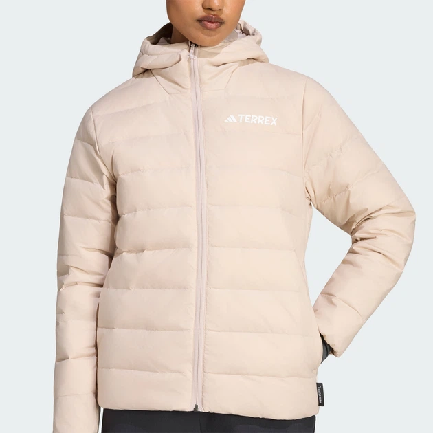Женская куртка Terrex Multi Essentials CLIMAWARM Light Down Hooded adidas KB2150 (L) коричневый (4068808057592) - изображение 6