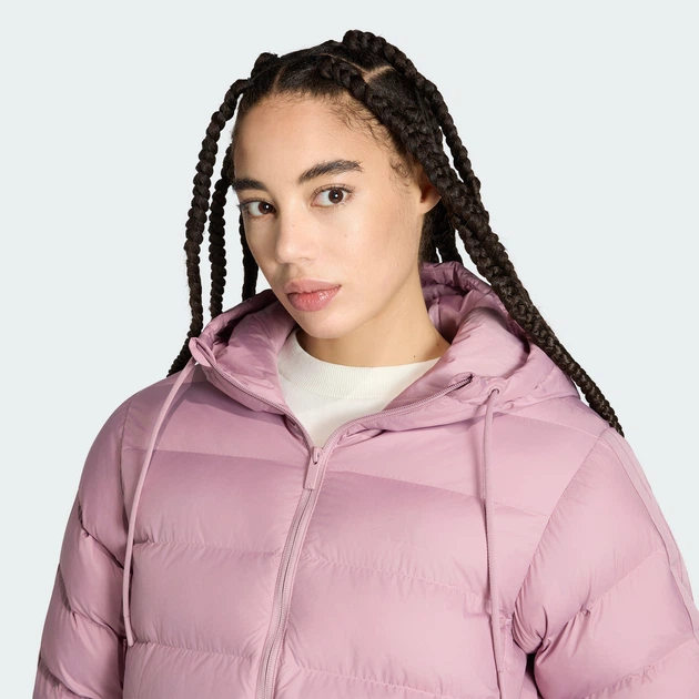 Жіноча куртка Essentials CLIMAWARM 3-Stripes Synthetic Down Hooded adidas KF2706 (XS) фіолетовий (4068804653637) - зображення 4