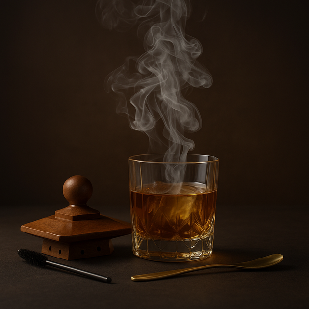 Набір для копчення напоїв «Bartending»: кришка-коптильня для віскі, кави, коктейлів (в комплекті: запальничка + 5 видів натуральної деревної щепи, дерв'яна подарункова упаковка) - Фото 2 Набір для копчення напоїв «Bartending»: кришка-коптильня для віскі, кави, коктейлів (в комплекті: запальничка + 5 видів натуральної деревної щепи, дерв'яна подарункова упаковка) - изображение 2