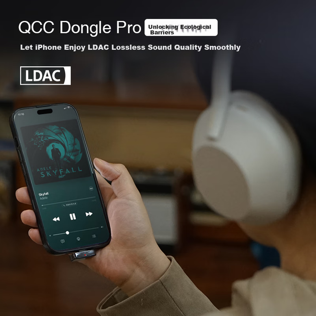 Questyle QCCDonglePro Беспроводной Bluetooth-передатчик Lossless LDAC HiFi, совместимый с телефонами Apple, PS5, компьютерами и коммутаторами. - изображение 6