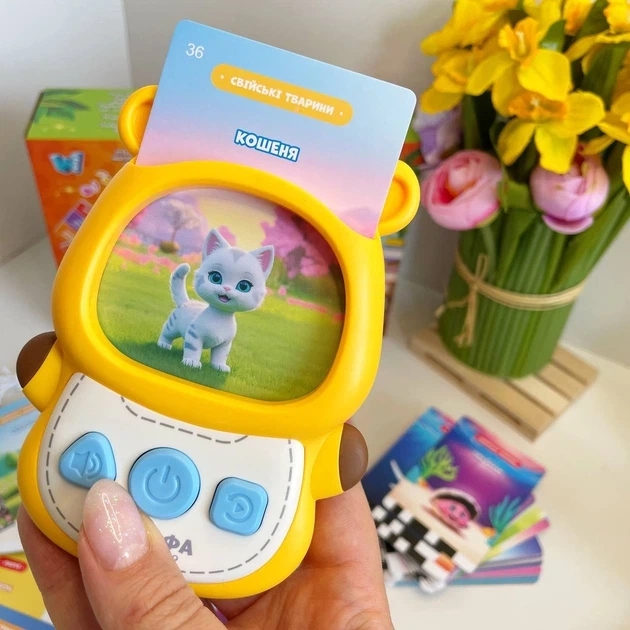 Навчальний картридер Жирафа Всезнайко WToys 30317 Українька озвучка,122 картки, 244 зображення - зображення 4