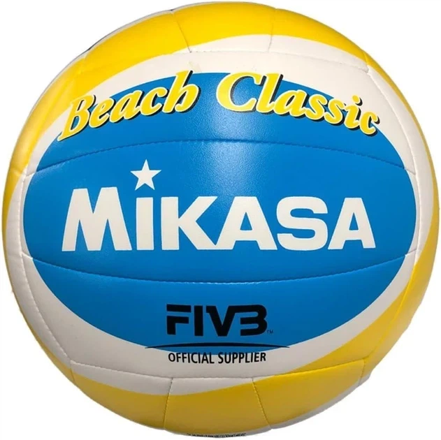 М'яч для пляжного волейболу Mikasa Beach Classic BV543C-VXB-YSB (розмір 5) - Фото 1 М'яч для пляжного волейболу Mikasa Beach Classic BV543C-VXB-YSB (розмір 5) - зображення 1
