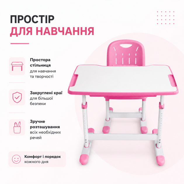Комплект Cubby Sorpresa Pink парта + стул трансформеры (Sorpresa Pink) - изображение 4
