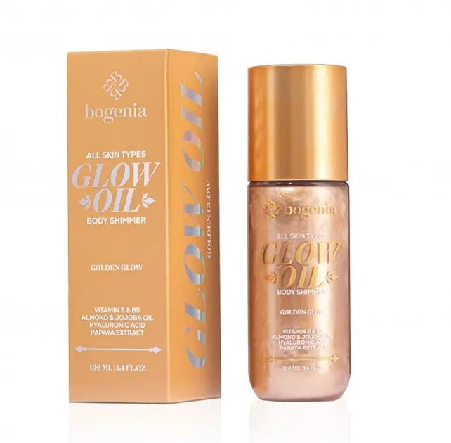 Олія-шиммер для тіла Bogenia Glow Oil Body Shimmer Golden Glow 100 мл - Фото 1 Олія-шиммер для тіла Bogenia Glow Oil Body Shimmer Golden Glow 100 мл - изображение 1