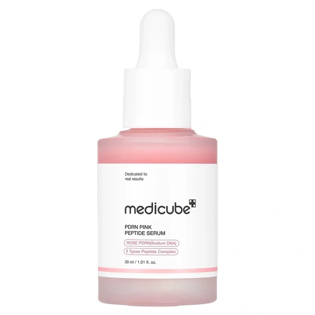 Сыворотка восстанавливающая с полинуклеотидами и пептидами Medicube PDRN Pink Peptide Serum 30 мл - Фото 1 Сыворотка восстанавливающая с полинуклеотидами и пептидами Medicube PDRN Pink Peptide Serum 30 мл - изображение 1