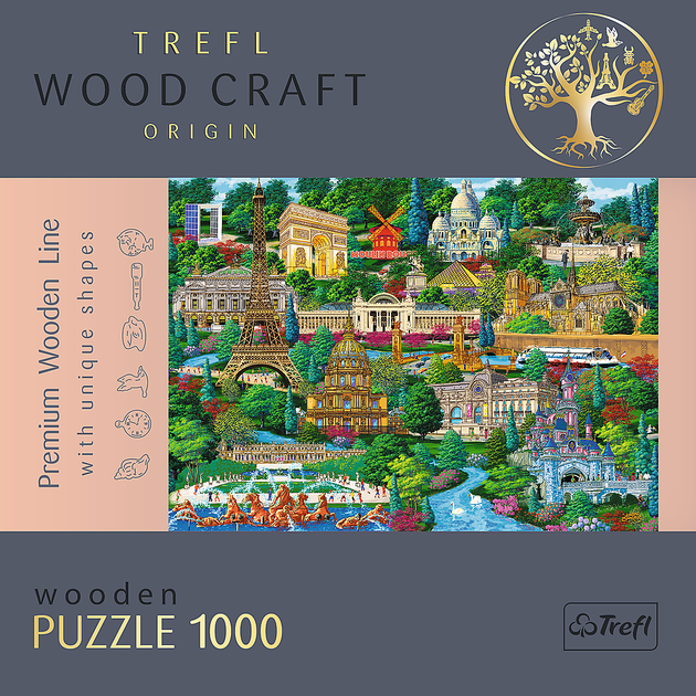 Puzzle drewniane Trefl Francja znane miejsca 1000 elementów (5900511201505) - obraz 4