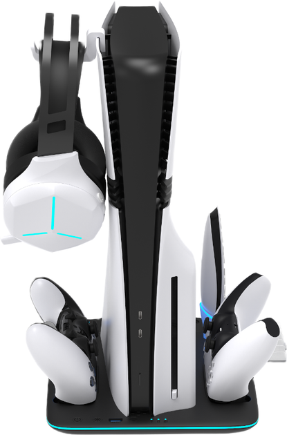 Охолоджуюча зарядна підставка YAXO ICE STORM NE do PS5 Pro/PS5 Slim Techno Black (YGISNECCS01B) - зображення 7