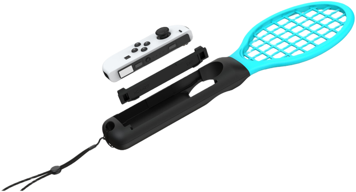 Uchwyt Yaxo na Joy-Con Tennis Pro Set do NS/NS2 Inferno Pomarańczowy/Niebieski (YGTPSJCH01CM) - obraz 9