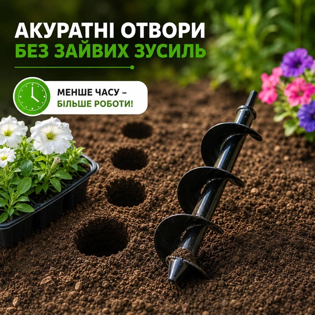 Садовый шнековый бур для дрели и шуруповерта 8×30 см, из углеродистой стали, шестигранный хвостовик - Фото 6 Садовый шнековый бур для дрели и шуруповерта 8×30 см, из углеродистой стали, шестигранный хвостовик - изображение 6