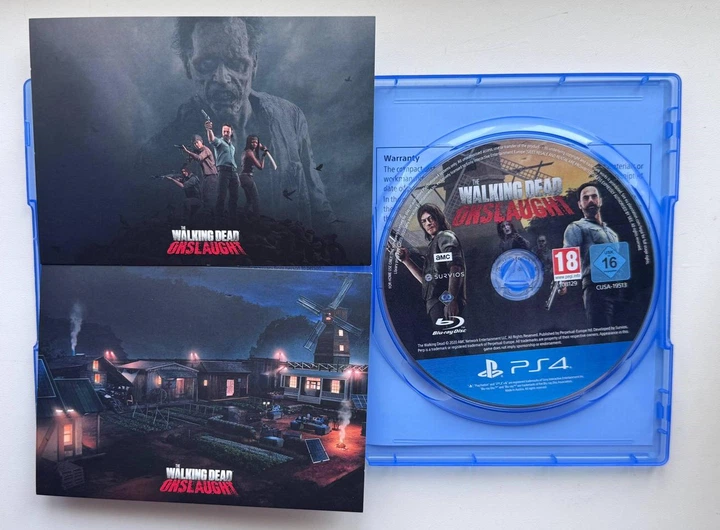 Диск для PlayStation 4 - The Walking Dead Onslaught Deluxe Edition + 2 открытки, английская версия, Б/У - изображение 3