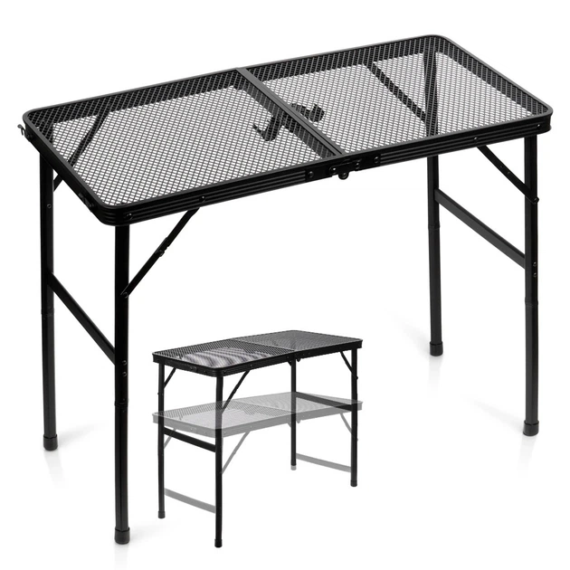 Стіл туристичний Vilde 489391 розкладний 2в1 80 x 40 x 37/66 см Чорний (5900670121553) - Фото 1 Стіл туристичний Vilde 489391 розкладний 2в1 80 x 40 x 37/66 см Чорний (5900670121553) - зображення 1