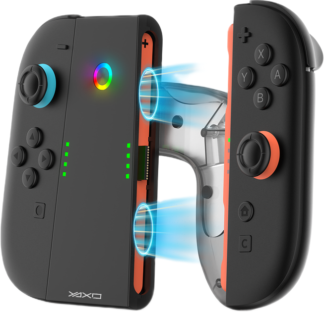 Набір зарядних тримачів Yaxo для Joy-Con Charge Grip Set на NS/NS2 Techno Black (YGCGSJCH01B) - зображення 9